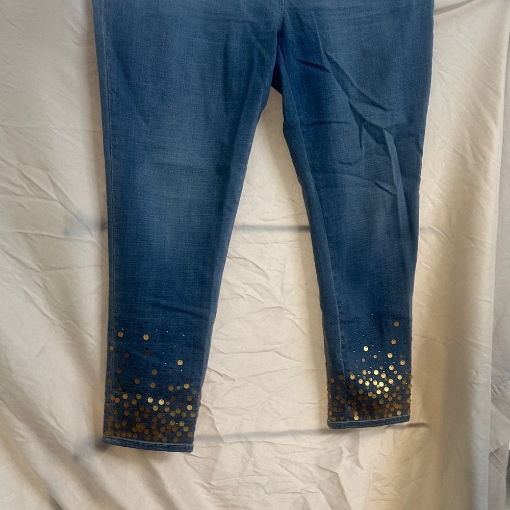 Chico's Blue Jeans with Gold Details
